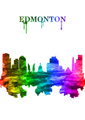Edmonton Canada skyline Portrait Rainbow