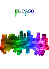 El Paso Texas skyline Portrait Rainbow