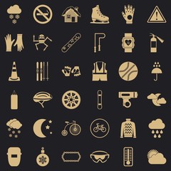 Welding mask icons set. Simple style of 36 welding mask vector icons for web for any design
