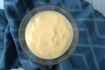 vanilla custard in a bowl