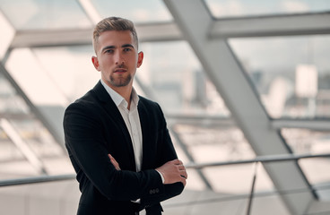 Businessman in business center