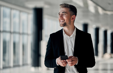 Businessman in business center