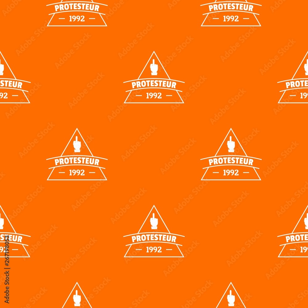 Poster protesteur pattern vector orange for any web design best