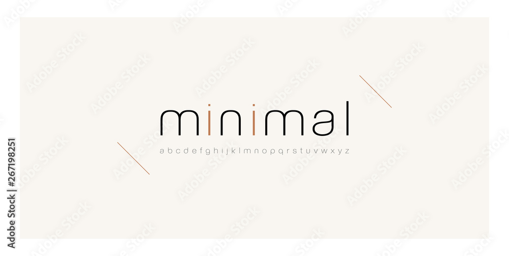 Poster minimal font creative modern alphabet. typography thin line regular lowercase. minimalist style font