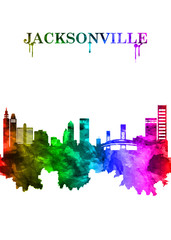 Obraz premium Jacksonville Florida skyline Portrait Rainbow