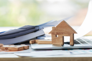 Home model for loan real estate to buy new for family or property mortgage investment concept:...