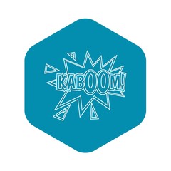 Kaboom, comic book explosion icon. Outline illustration of Kaboom, comic book explosion vector icon for web