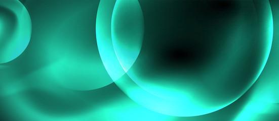 Shiny neon circles abstract background
