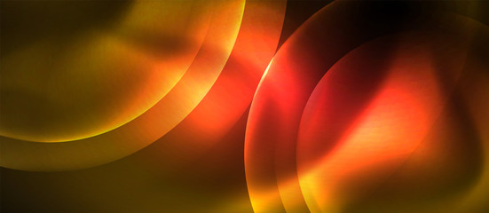 Obraz premium Shiny neon circles abstract background