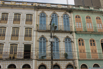 Old Buildings from Belém, Pará. In Brazil. - obrazy, fototapety, plakaty
