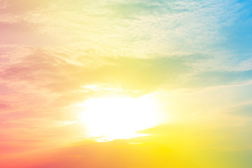 A soft fog cloud background with a pastel colored orange to blue gradient