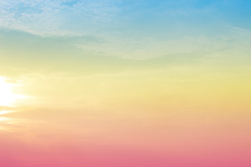 A soft fog cloud background with a pastel colored orange to blue gradient