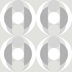 Circle and semicircle abstract vector pattern, geometric background