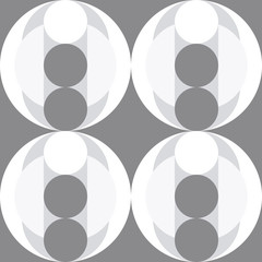 Circle and semicircle abstract vector pattern, geometric background