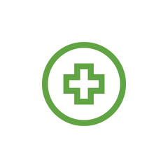 Obraz premium Green medical cross graphic design template vector