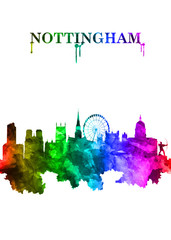 Nottingham England skyline Portrait Rainbow