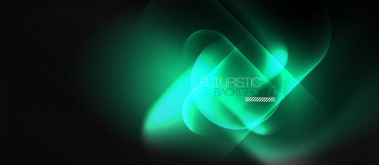 Neon glowing techno lines, hi-tech futuristic abstract background template