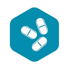 Three pills icon. Simple illustration of three pills vector icon for web