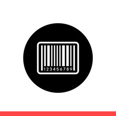 Barcode vector icon, label symbol. Simple, flat design isolated on white background for web or mobile app