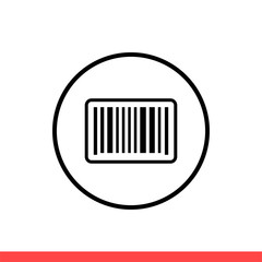 Barcode vector icon, label symbol. Simple, flat design isolated on white background for web or mobile app