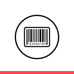Barcode vector icon, label symbol. Simple, flat design isolated on white background for web or mobile app