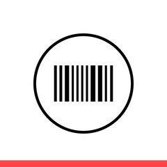 Barcode vector icon, label symbol. Simple, flat design isolated on white background for web or mobile app