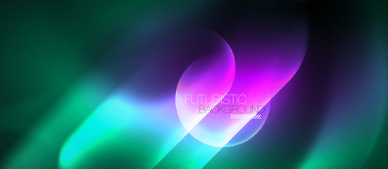 Neon glowing techno lines, hi-tech futuristic abstract background template