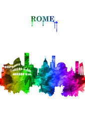 Rome Italy skyline Portrait Rainbow