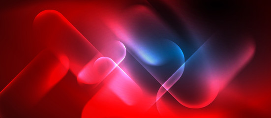 Blue neon round shapes techno background