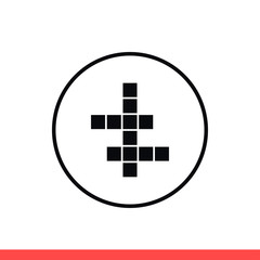 Crossword vector icon, intelligence symbol. Simple, flat design isolated on white background for web or mobile app