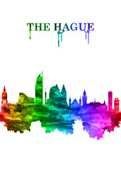 Obraz premium The Hague Netherlands skyline Portrait Rainbow