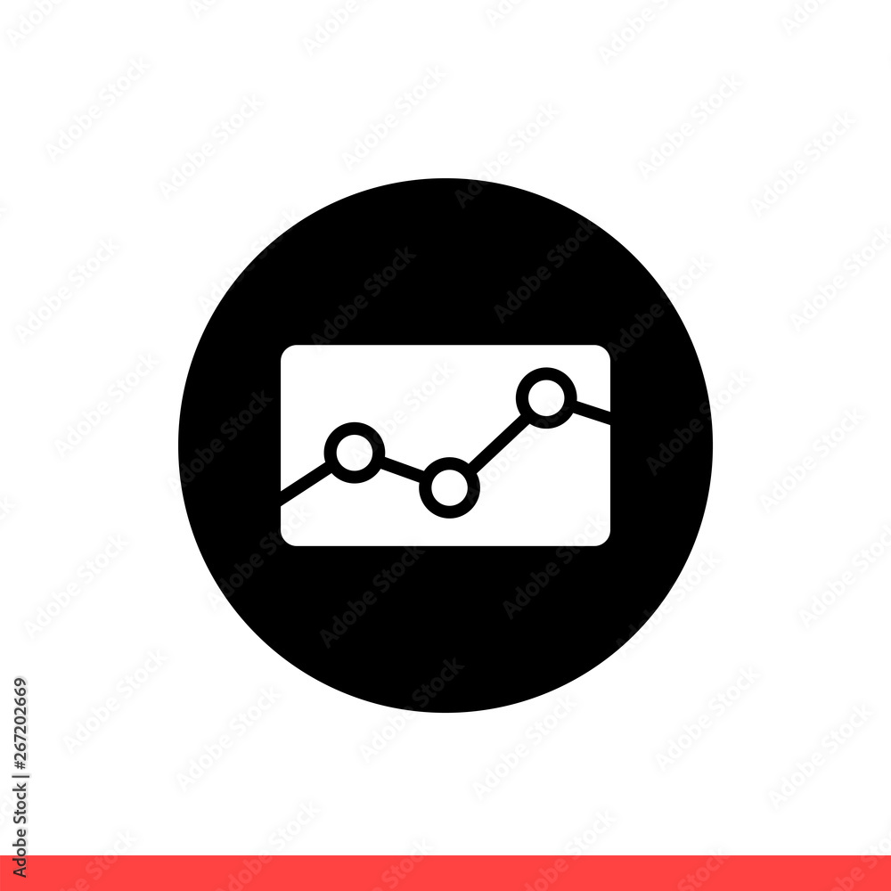 Aufkleber analytic vector icon, seo research symbol. simple, flat design isolated on white background for web 