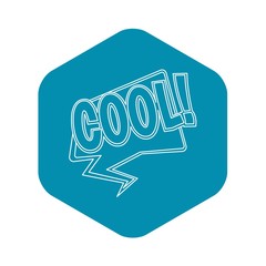 COOL, comic text sound effect icon. Outline illustration of COOL, comic text sound effect vector icon for web