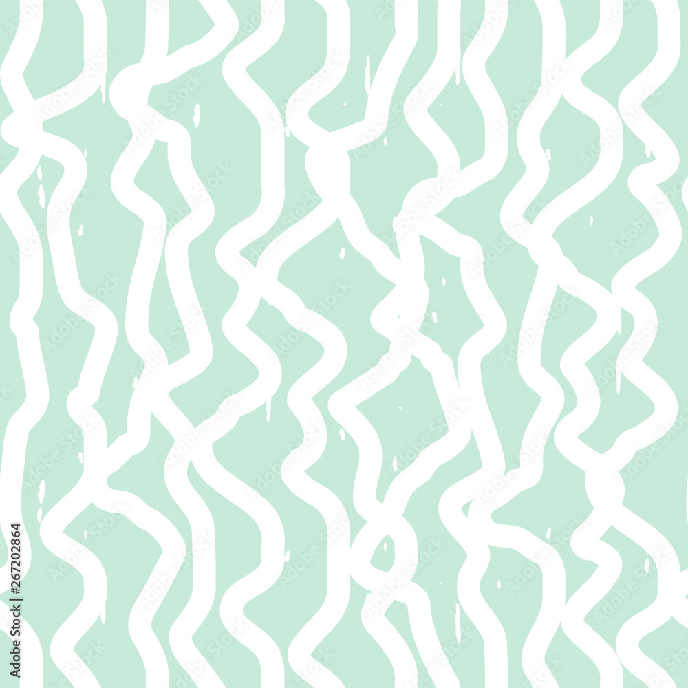 Poster Abstract wavy line pattern, seamless vector geometric background.