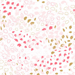 Vector organic seamless abstract background, botanical motif with stylized small leaves and texture, freehand doodles pattern.