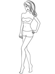 Slim lady in underwear