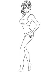 Slim lady in underwear