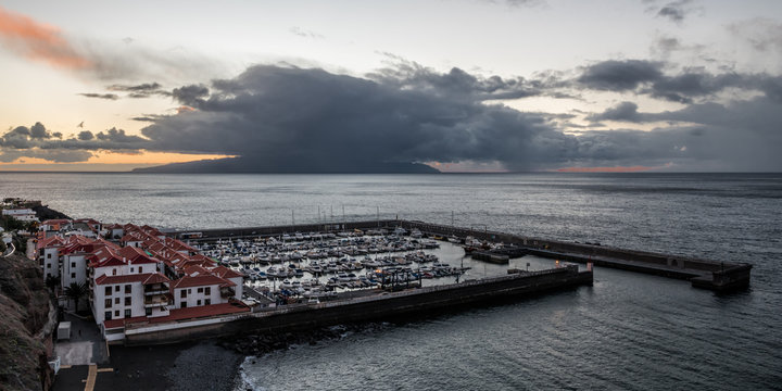 Storm cloud over the island of La Gamera