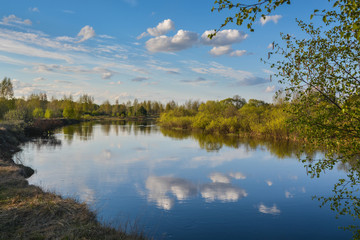 Fototapeta na wymiar Spring river in the national Park 