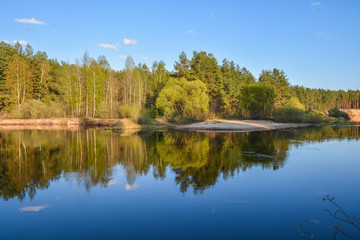 Fototapeta na wymiar Spring river in the national Park 