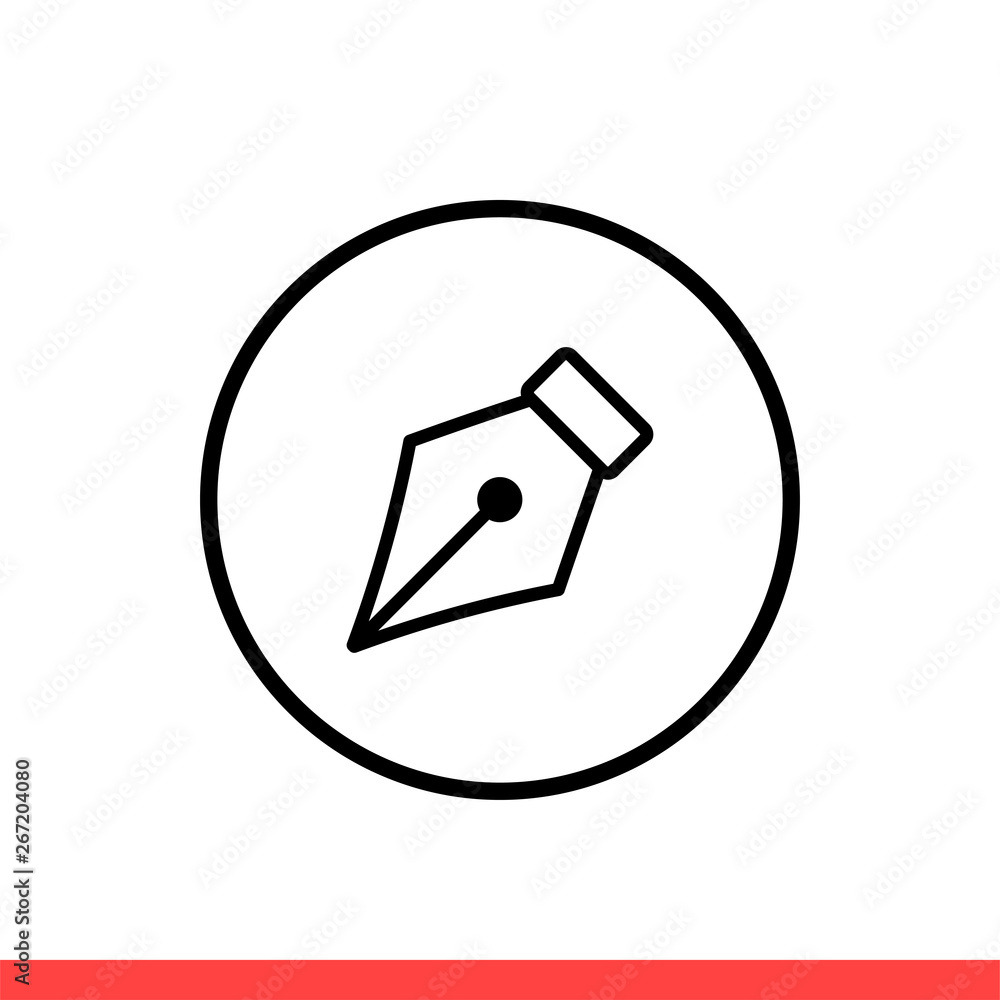 Poster pen tool vector icon, nib symbol. simple, flat design isolated on white background for web or mobile