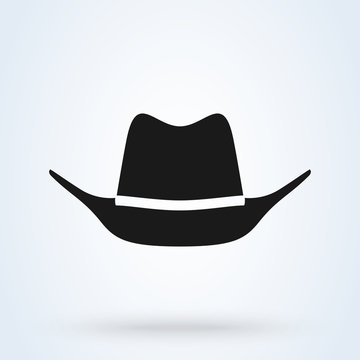 Cowboy hat icon isolated on white background. Vector illustration