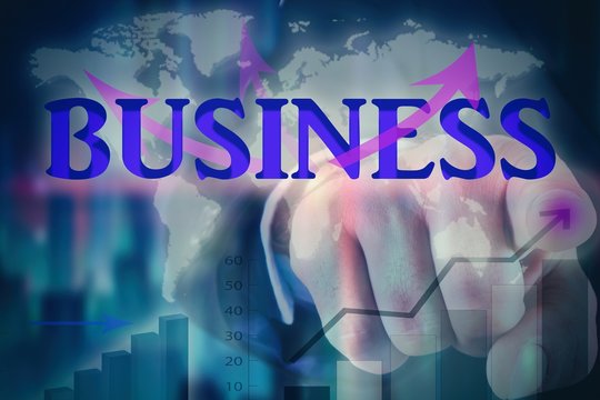 businessman and graphics, business concept