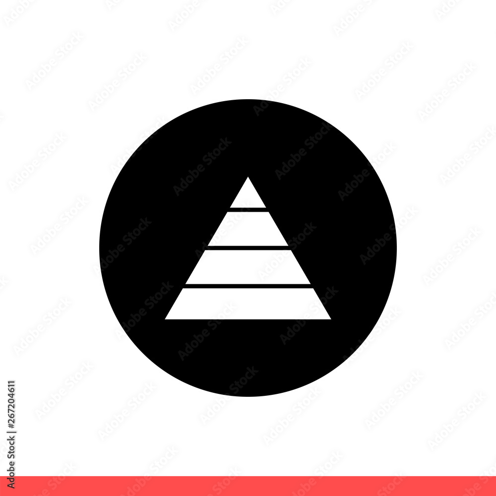 Poster pyramid vector icon, triangle symbol. simple, flat design isolated on white background for web or mo