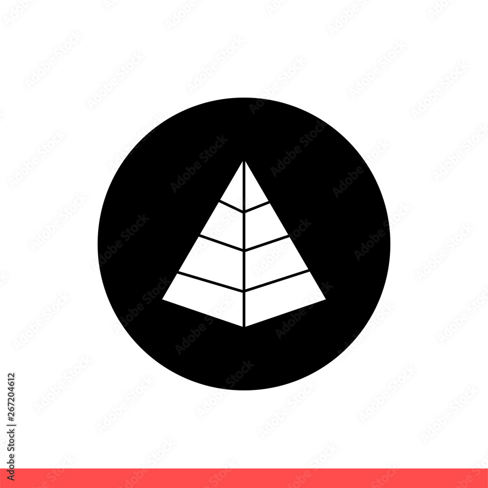 Poster pyramid vector icon, triangle symbol. simple, flat design isolated on white background for web or mo