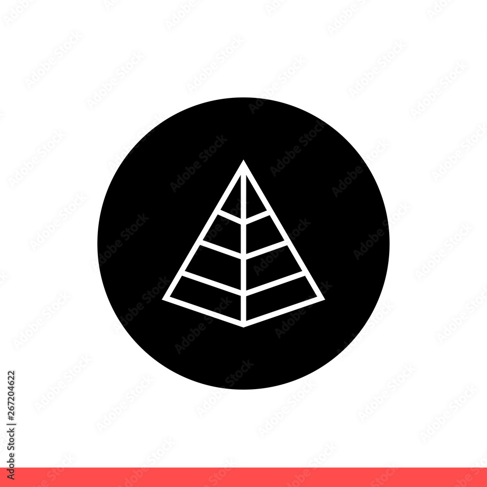 Poster pyramid vector icon, triangle symbol. simple, flat design isolated on white background for web or mo