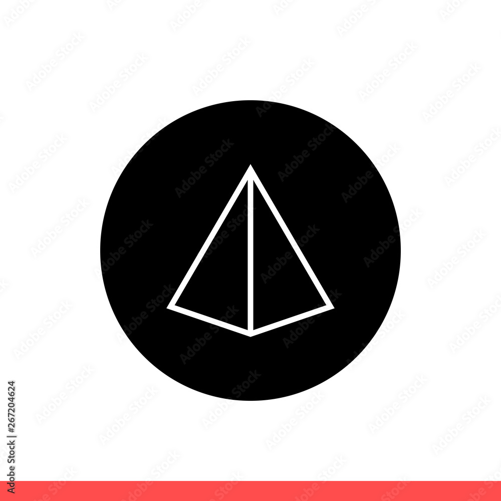 Poster pyramid vector icon, triangle symbol. simple, flat design isolated on white background for web or mo