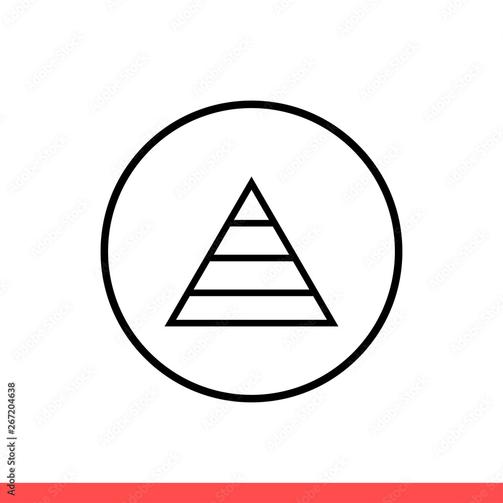 Poster pyramid vector icon, triangle symbol. simple, flat design isolated on white background for web or mo