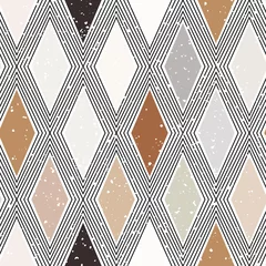 Wall murals Pastel  Diamond rhombus tiles seamless pattern, pastel colors vector geometric background. Abstract lines and elements.
