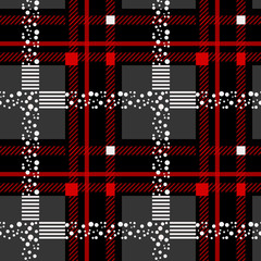 Black and red tartan plaid Scottish seamless pattern.Texture from tartan, plaid, tablecloths, clothes, shirts, dresses, paper, bedding, blankets and other textile products.